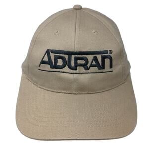 RCC Koozie ADTRAN Baseball Cap Beige One Size Cotton Slideback Promo Logo Hat